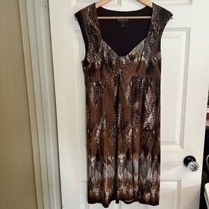 Stylish Brown and White Dress